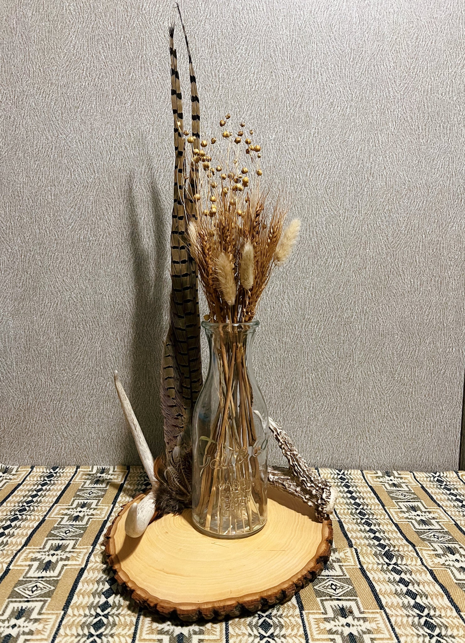 Pheasant tail vase